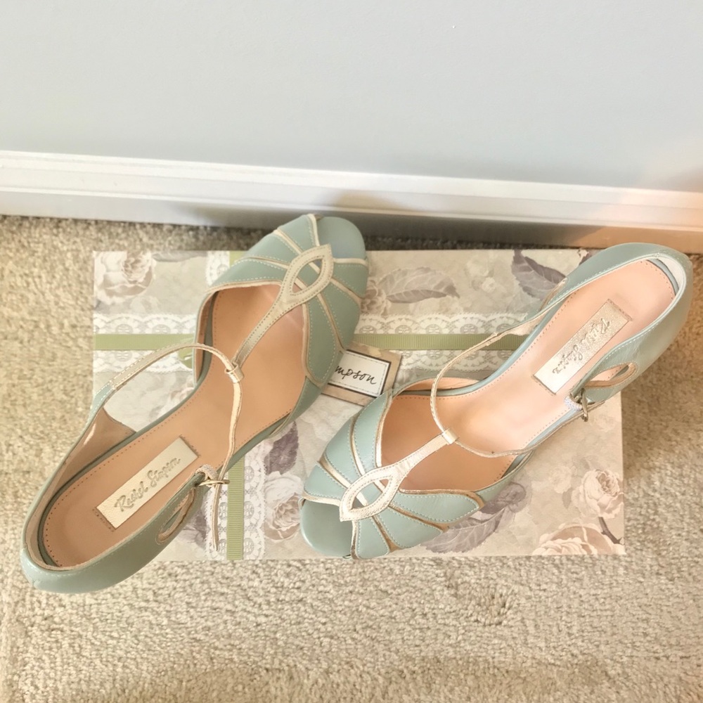 BHLDN Rachel Simpson Mimosa Heels Mint 38 bridal